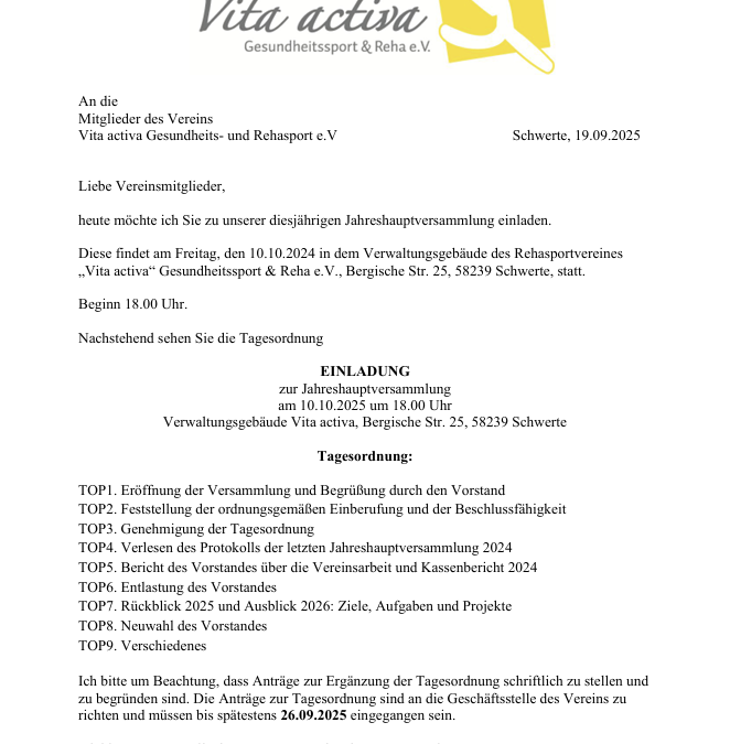 Jahreshauptversammlung